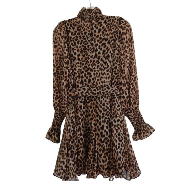 ZARA Leopard Animal Print Belted Mini Dress - Picture 4 of 6
